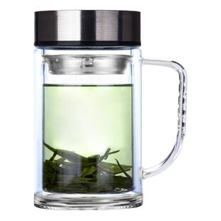 带柄单双层玻璃杯真空微保温杯子男女士泡茶喝水茶杯定制广告logo