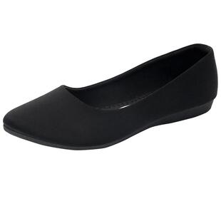 老北京布鞋女单鞋平底上班鞋牛筋底软底一脚蹬工作鞋职业黑色布鞋