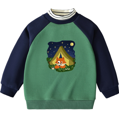 MQDmini儿童秋冬加绒高领卫衣