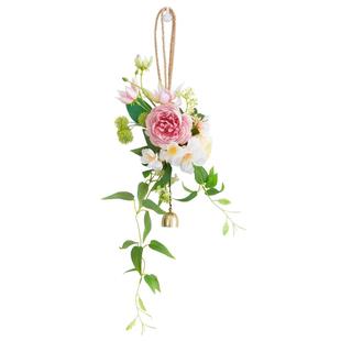 阿楹 客厅高级玻璃门把手装饰花 小众卧室窗风铃铛粉色可爱墙挂件