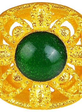 古法实心彩色烧蓝隔珠金珠