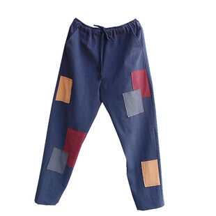 男春夏棉麻补丁长裤乞丐裤嘻哈网红个性禅意居士和尚百衲衣大码