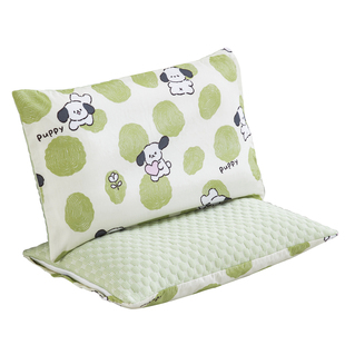 儿童夏季冰凉豆豆枕套双面可用卡通宝宝幼儿园纯棉AB面学生枕头套