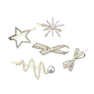 短烫发发卡女短发半扎发发夹2024新款发量少一字夹后脑勺头发头饰