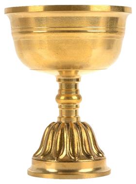 酥油灯座藏村铜制烛台摆件