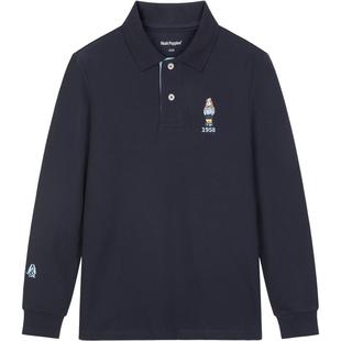 暇步士童装男童长袖polo衫26春新款大童简约T恤衫儿童休闲上衣