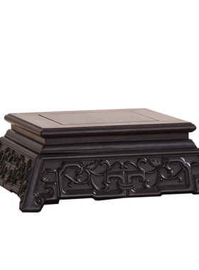 听物家居紫光檀正方摆件木托