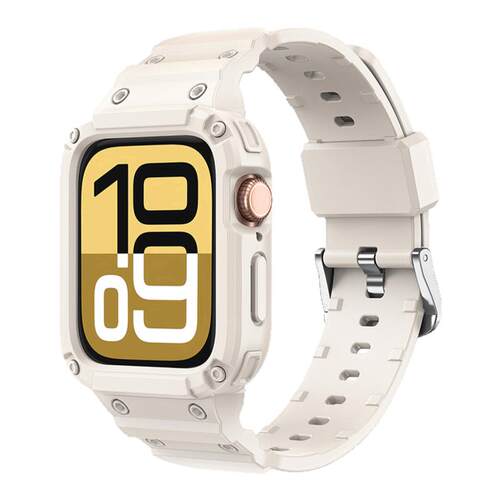 iserisewatch适用苹果手表表带iWatchs10冰川一体式applewatch十代全包保护女款42mm46男运动透气夏天星光色