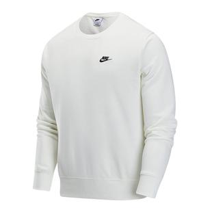 Nike耐克男子针织毛圈经典刺绣小标白色套头衫圆领卫衣FN3889-133