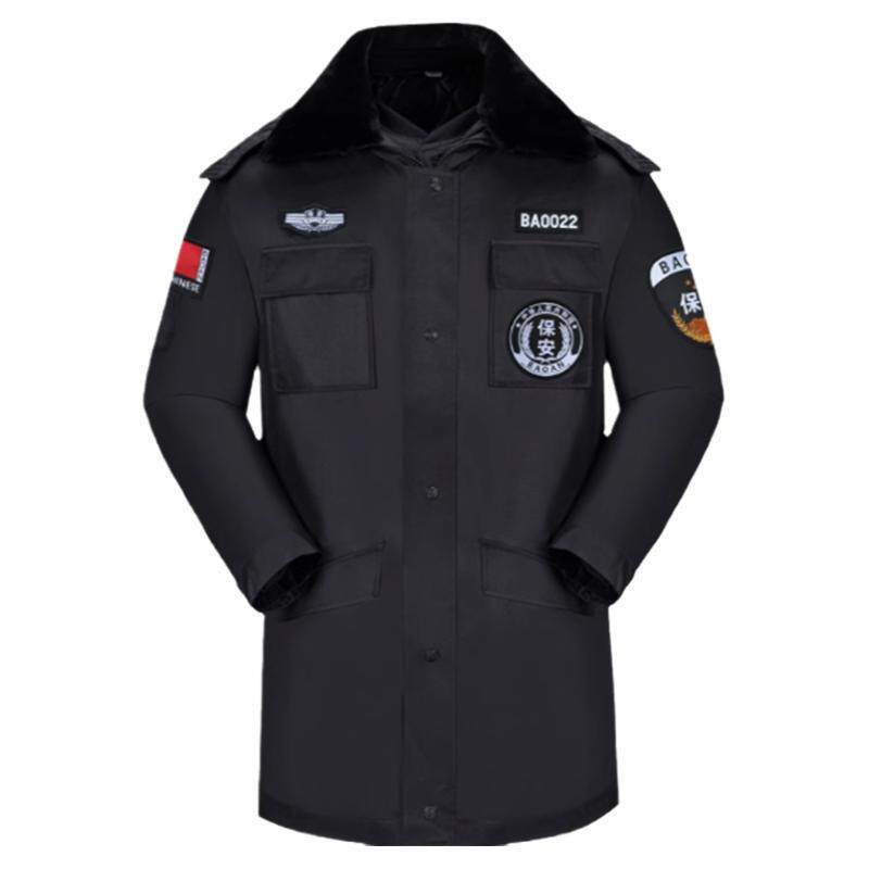 保安大衣男加厚棉服冬季防寒服套装保安中长款冬装制服工作服棉衣