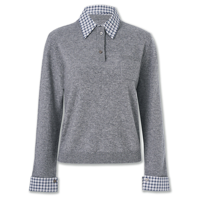 迪奥长袖羊毛针织衫时髦撞色毛衣