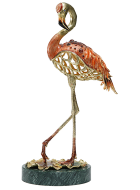圣朗伦创意火烈鸟摆件客厅装饰品金属工艺品家居桌面装饰摆设
