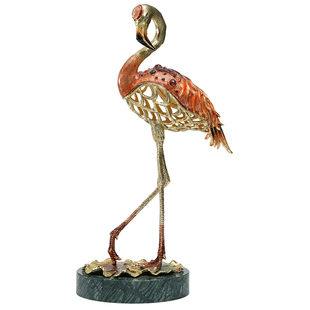圣朗伦创意火烈鸟摆件客厅装饰品金属工艺品家居桌面装饰摆设