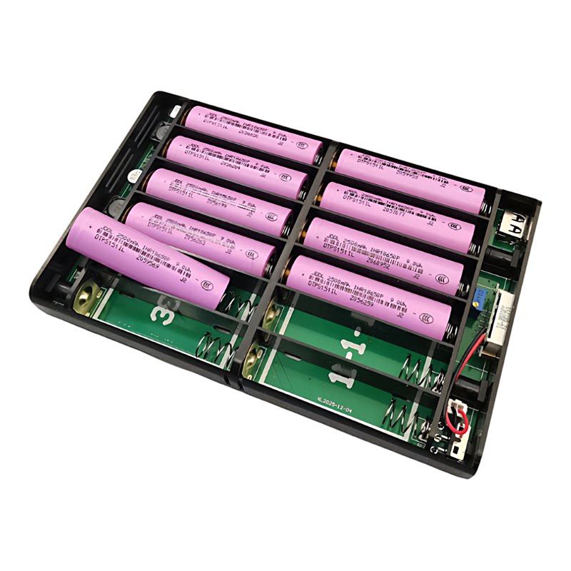 5V9V12V-24V可调压ups免焊组装套件12节18650电池盒3串4并 现货