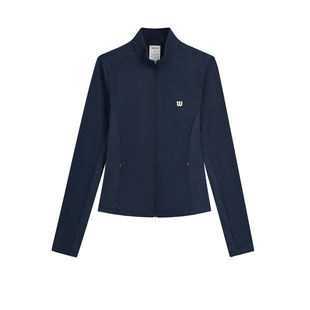 Wilson威尔胜官方春季女士网球运动立领针织磨毛紧身上衣百搭外套