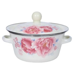 老式搪瓷猪油盆搪瓷碗带盖加厚装放猪油罐储荤油搪瓷盆双耳耐高温