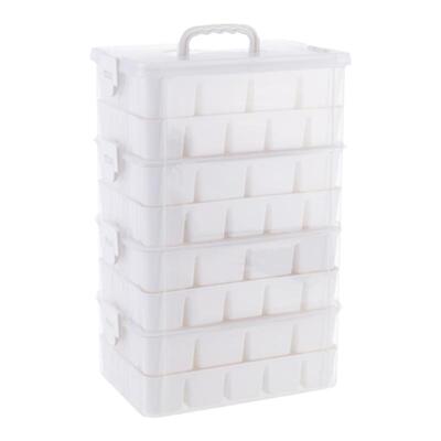 可叠加组合式塑料手提透明收纳箱