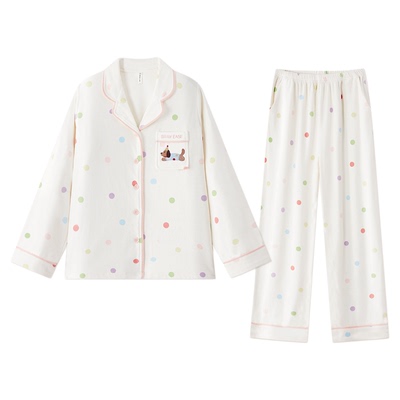 BE海岛绒多巴胺小狗睡衣女秋新品