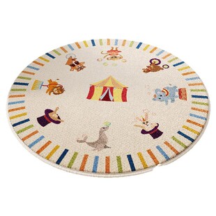 周岁抓周毯生日儿童房地毯家用卧室客厅圆形红新款新中式地垫