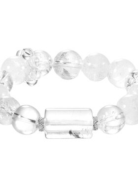 白幽灵白水晶手链女男生日礼物