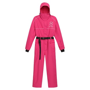 冷元素冬季2025新款显瘦单双板防水保暖连体滑雪服套装衣裤男女款