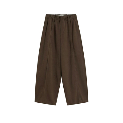 咖色毛呢弯刀裤！版型遮胯显瘦！