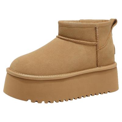 厚底10cm内增高雪地靴女冬2025新款小个子加绒保暖防水棉鞋短筒靴