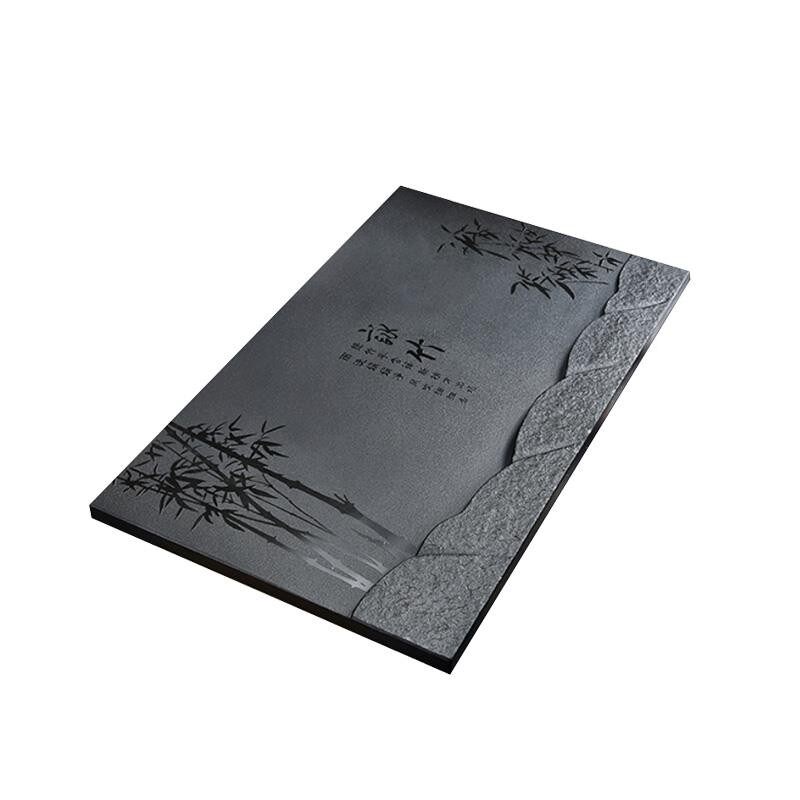 天然茶桌石板面茶台石板嵌入式乌金石茶盘定制桌面中间盖板空位