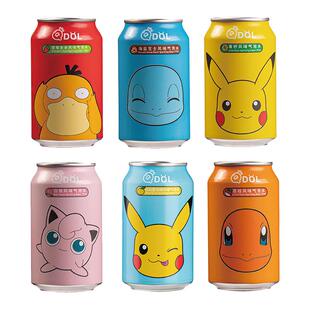 QDOL宝可梦联名混合口味气泡水饮料系列330ML*6罐新老包装随机发