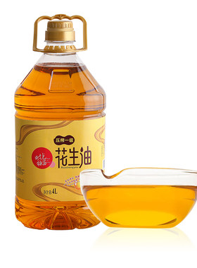 时光稻留压榨一级花生油4L/桶