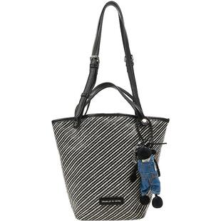 兰诺条纹包包女式2025新款单肩手提包轻奢小众高级感子母包水桶包