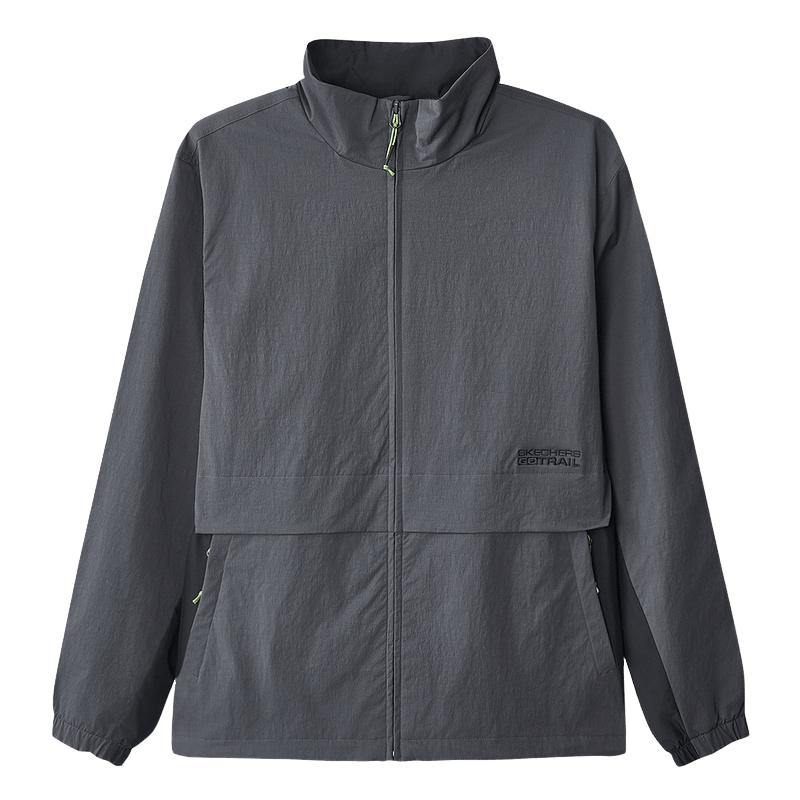 Skechers斯凯奇2025春男立领运动服休闲梭织外套 L324M039/0403