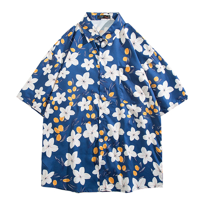 短袖衬衫夏威夷复古痞帅港风日系