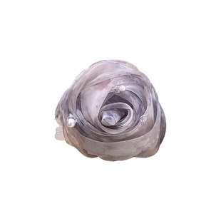 温柔姐姐~薄暮紫欧根纱花朵抓夹简约发抓高级发夹气质韩发饰头饰