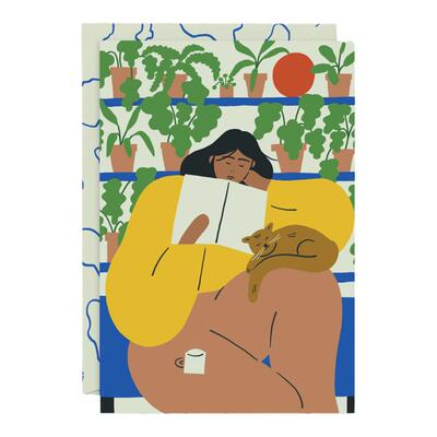 英国品牌浪漫女孩插画卡片