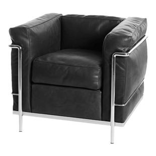 卡西纳乔布斯同款LC2沙发不锈钢全真皮单椅休闲椅会客接待商务椅