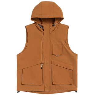 漫渡连帽背心马甲工装日系男女装少年感户外风穿搭机能风外套潮