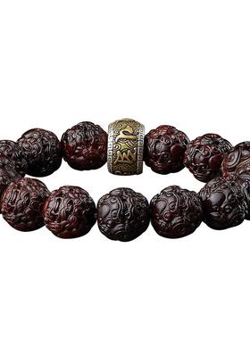 小叶紫檀手串男貔貅手链文玩佛珠