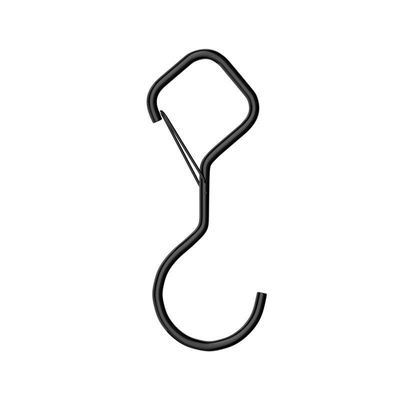 不锈钢s型挂钩防掉挂钩挂杆子袋子配件塑料袋黑色商用防风卡粘钩
