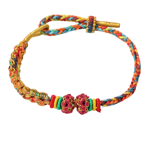 十里桃花锦鲤钱袋手链端午节小红绳节日送朋友精致礼物手工编织