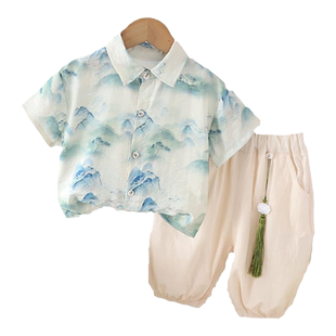 网红婴儿衣服分体纯棉6个月8一岁半2周岁3男宝宝夏装套装春7短袖9