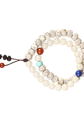 复古原创星月白菩提根情侣手链