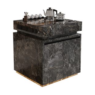 单独岛台头可移动多功能储物柜带茶台意式极简单导台定制佛山工厂