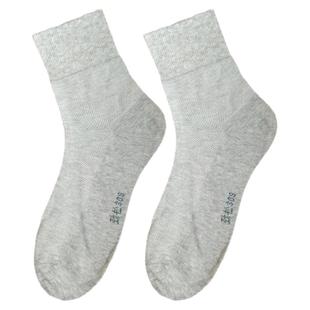 松口袜子男士纯棉夏季超薄网眼全棉宽松口加大码防臭中筒透气棉袜