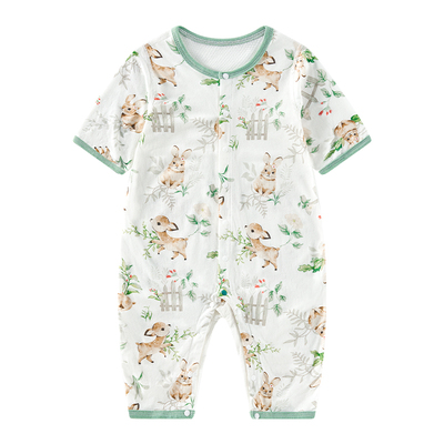 婴儿春夏连体衣植纤纤网眼空调服