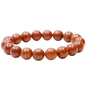 齐鲁福康砭石天然山东泗水泗滨富贵红砭石手链手串男女款矾石正品