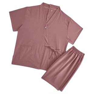 艾灸服前后开衫背开扣理疗刮痧中医针灸拔罐推拿美容采耳客人专用