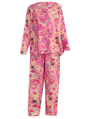 妈妈棉绸睡衣新款春秋外穿家居服