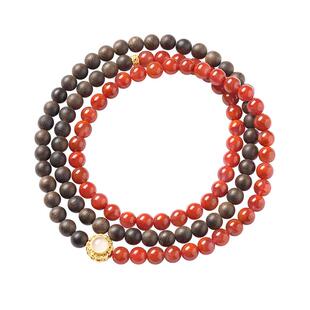 南红玛瑙越南芽庄沉香木老山檀香双圈108颗佛珠念珠项链女士手链