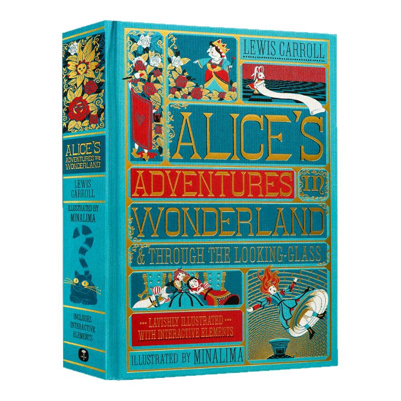 Minalima手工立体书 爱丽丝梦游仙境和镜中奇遇记英文原版 Alice's Adventures in Wonderland 全彩插画儿童文学经典故事书精装